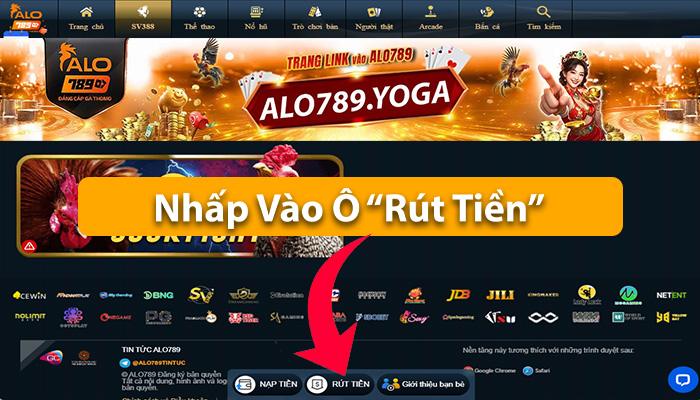 Chọn vào ô "Rút Tiền"