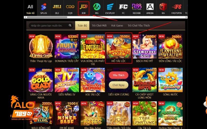 Các bước tham gia nổ hũ hổ tài lộc tại ALO789