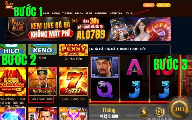 Các bước tham gia trò chơi Bao Thanh thiên tại ALO789