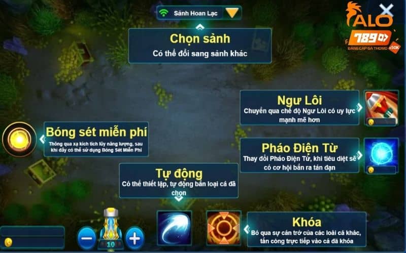 Giao diện chơi Vương Giả Đánh Cá dễ sử dụng