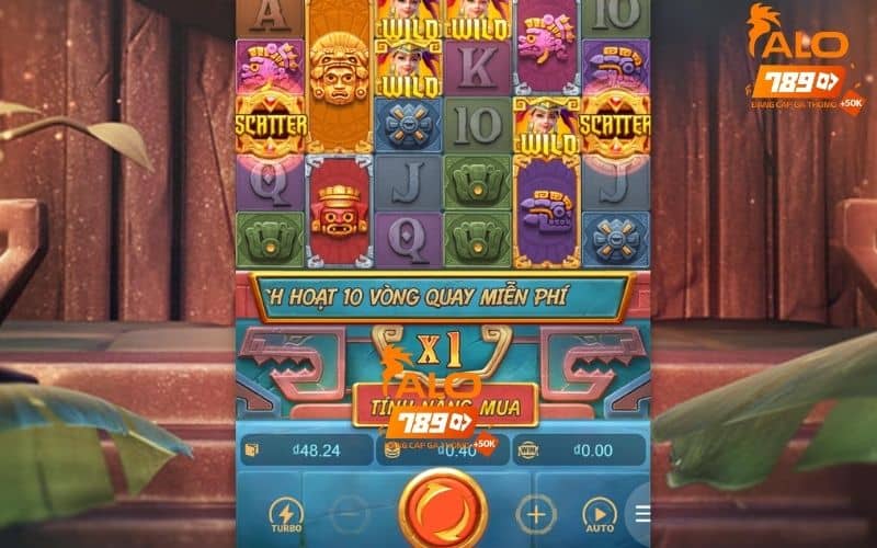 Giao diện kho báu Aztec có đầy đủ các chức năng thao tác